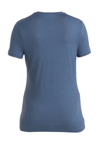 Kortærmet t-shirt i blødt blåt stof, med rund halsudskæring og en afslappet pasform, med flade sømme og uden synlige hardware.