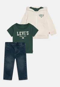 Levi's® CORE ZIP UP HOODIE SET - Potiskana majica - oatmeal heather