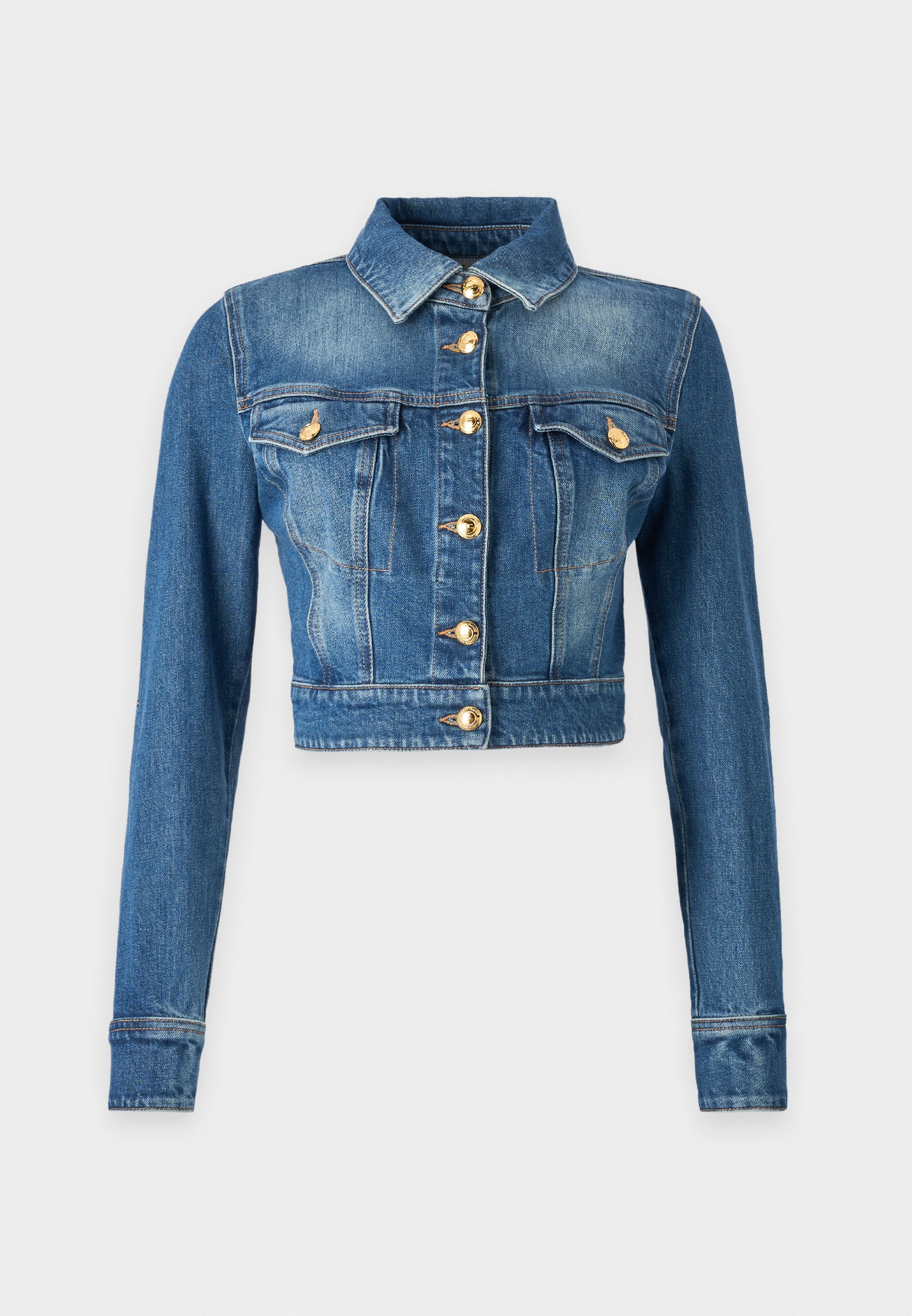 Elisabetta Franchi WOMEN JACKET - Denim jacket - blue
