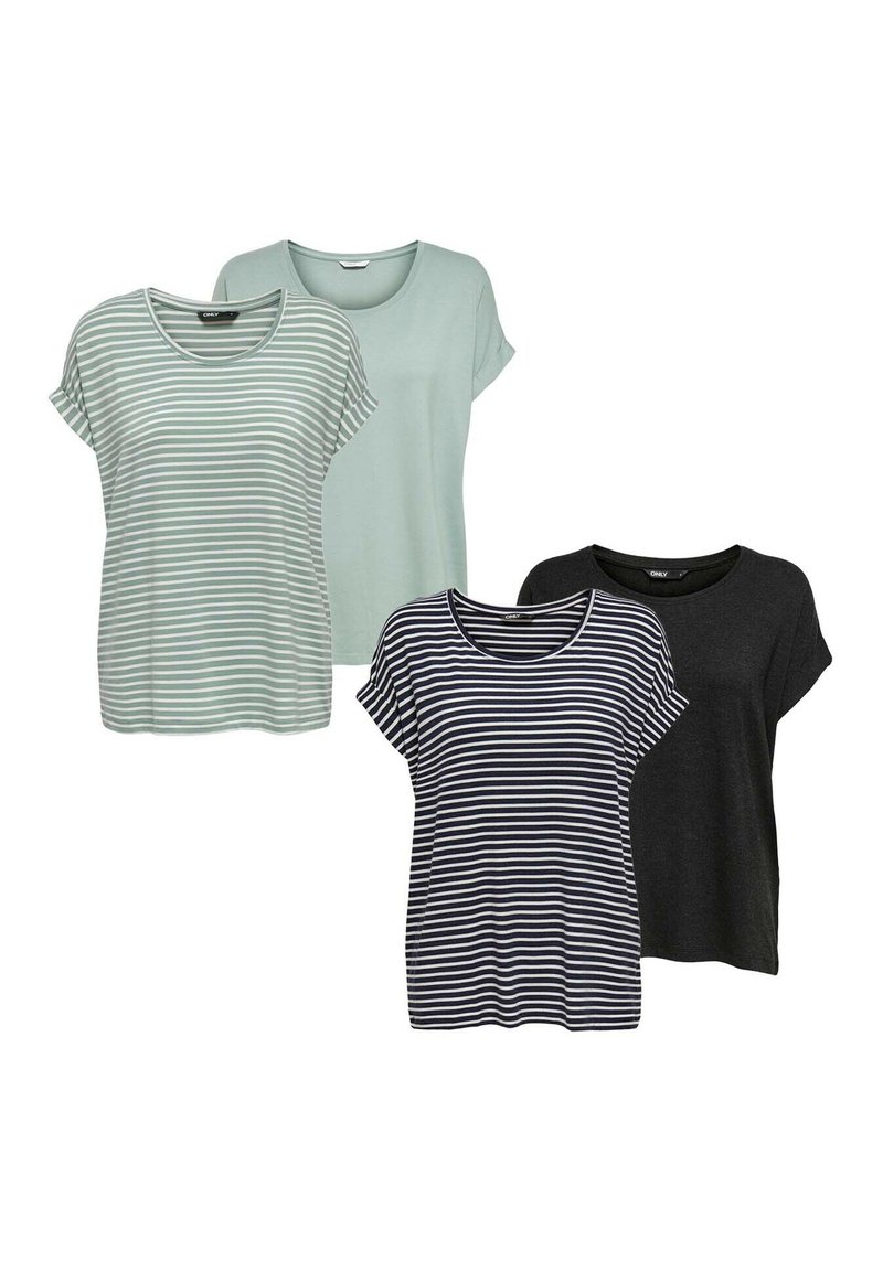 ONLY MOSTER 4 PACK - T-shirt basic - jadeite night sky