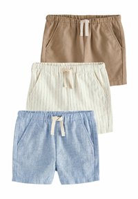Next - REGULAR FIT - 3 PACK - Shorts - chambray tan ecru stripe Miniatuurafbeelding 1
