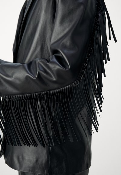 STUDIO ID ROXY FRINGED - Nahkjakk - black