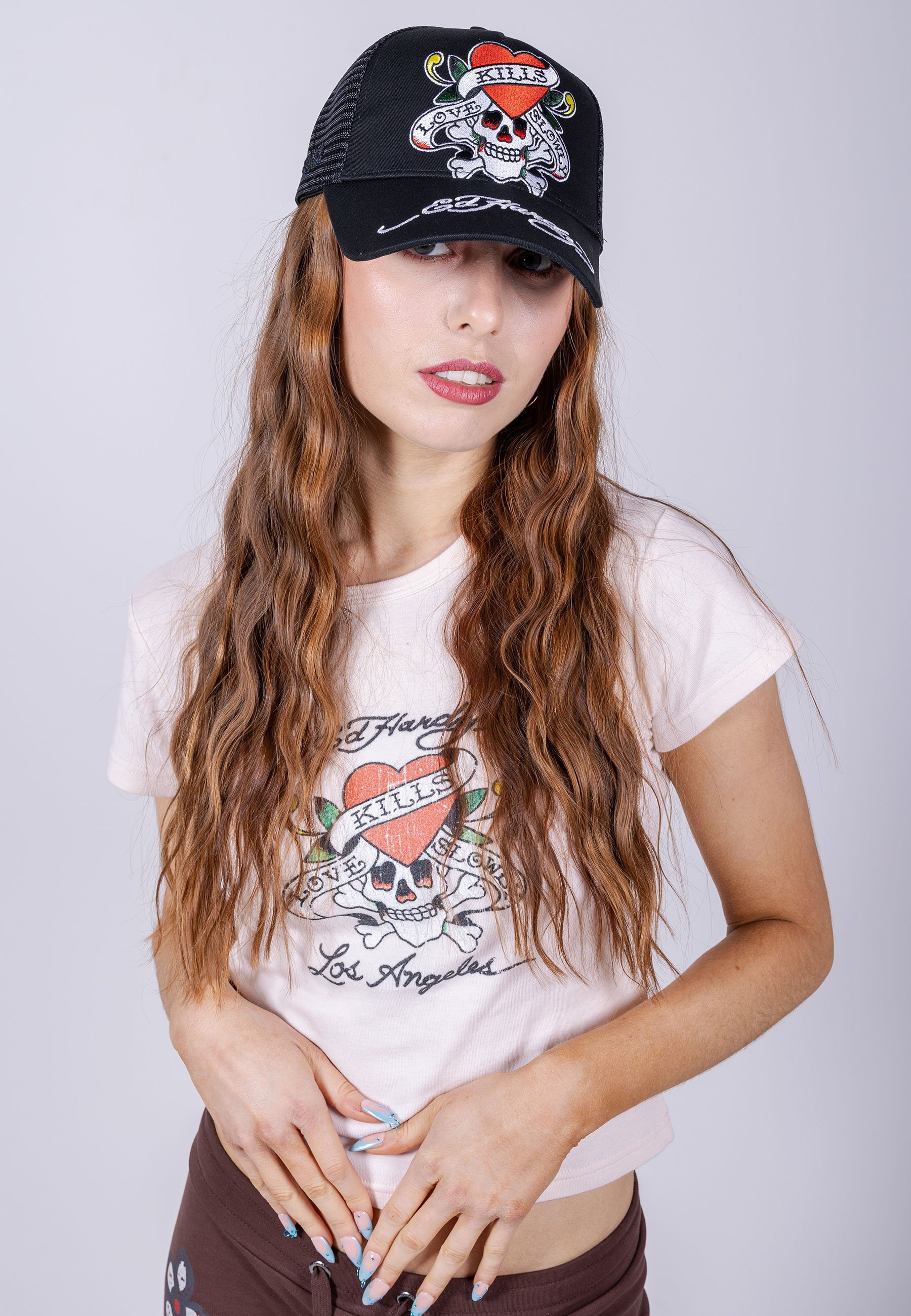 Ed Hardy LOVE-SLOWLY TWILL FRONT - Cap - black - Zalando