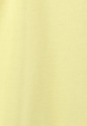 Lichtgeel katoenen stof met een gladde textuur en fijne ribbels. Effen kleur zonder zichtbare patronen of accenten.