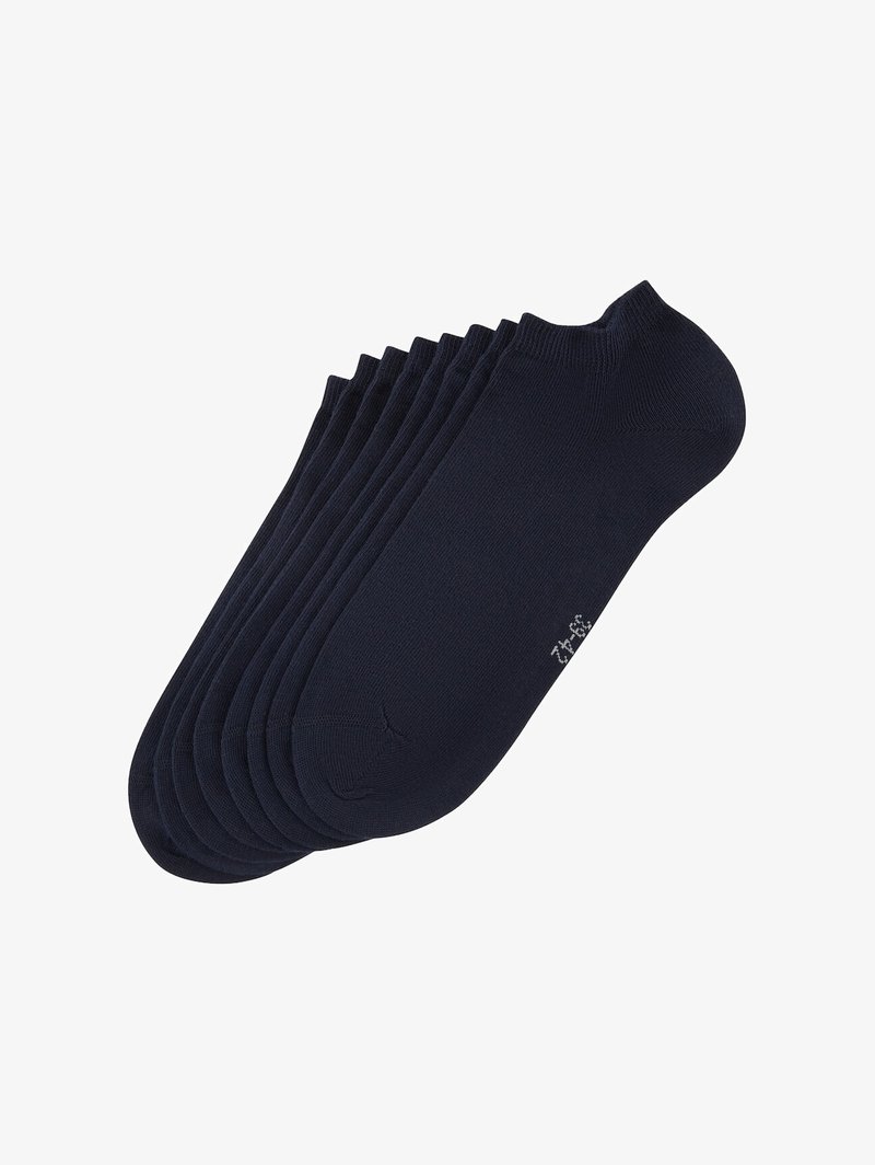 Pack mit sechs dunkelblauen Sockeneinlagen aus weichem, dehnbarem Material. Knöchelhohes Design mit geripptem Bündchen und dezentem Logo-Detail an der Sohle.