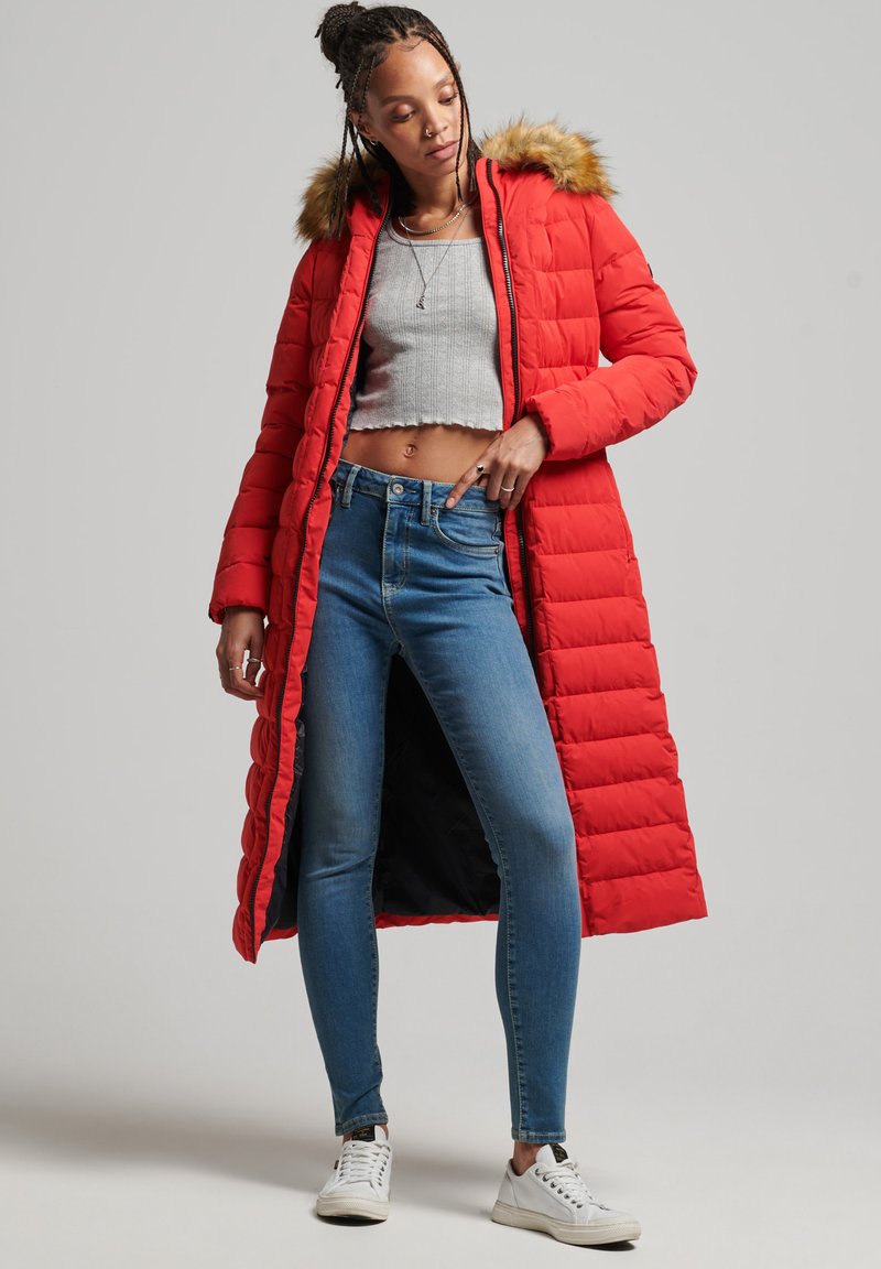 Jacket Manteau Rouge Superdry Superdry Hooded Boxy Puffer Jacket