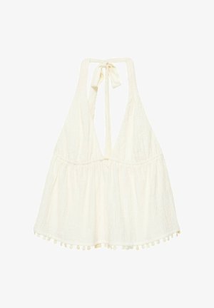 PULL&BEAR, HALTER WITH SHELL DETAIL - TOP - Blouse - beige