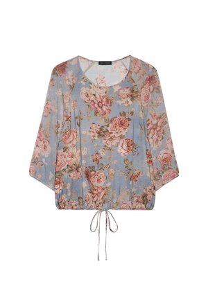Fiorella Rubino, BLUSA STAMPA FLOREALE - Bluse - azzurro
