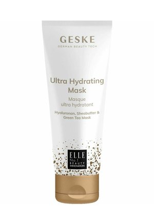 GESKE Ultra Hydrating Mask Tube mit Hyaluronan, Sheabutter, grünem Tee und ELLE No.1 Beauty Innovation Label, weiße und goldene Verpackung.