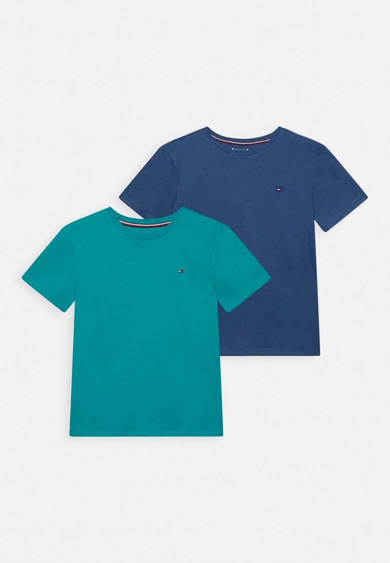 Tommy Hilfiger TEE UNISEX 2 PACK - T-shirt básica - maui green/petrol blue
