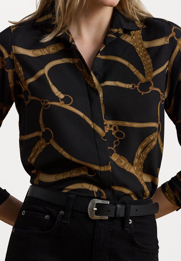 CLASSIC FIT BELTING PRINT CREPE SHIRT - Button-down blouse4