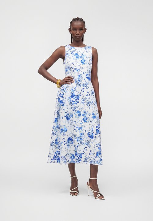 blue and white dress next REGULAR FIT - Day - floral/white Blake Lively Gave Major Linen blend fabric Cami Sizes_12-18 Months Size:M (AU 10)