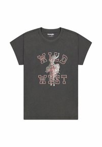 Wrangler SHRUNKEN BAND - T-shirts print - faded_black