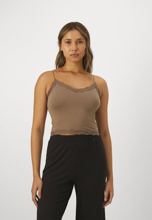 ONLY ONLVICKY CROPPED - Gornji dio pidžame - walnut/gold glitter