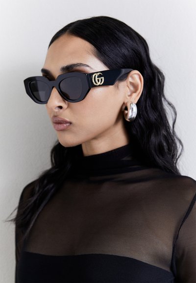 Gucci GEOMETRICAL/DIRECTIONAL - Sluneční brýle - black/grey