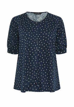Evans, PLUS SIZE SHORT SLEEVE TOPS. - Bluse - navy