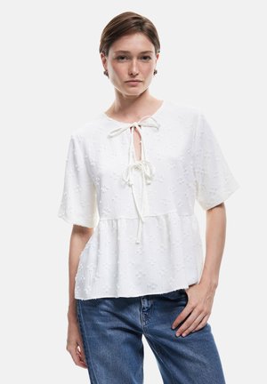 FRONT-TIE DETAIL  - Blouse - offwhite