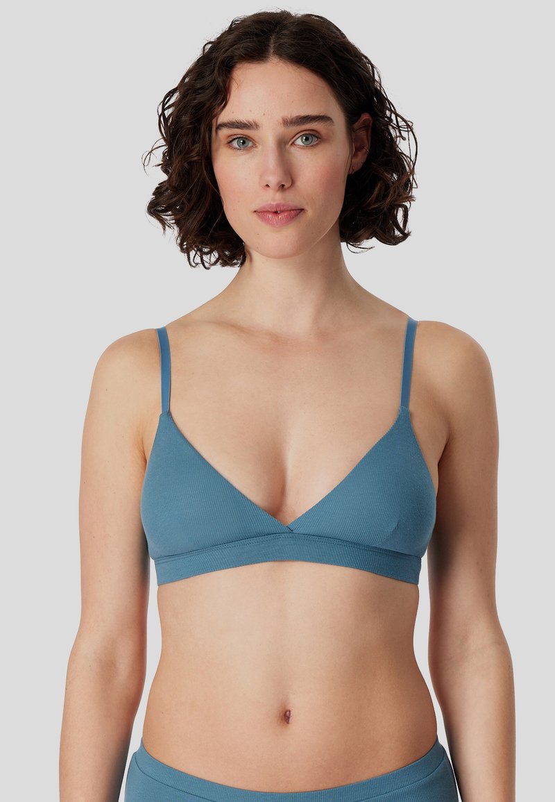Schiesser MIT HERAUSNEHMBAREN PADS - PURE - Reggiseno a triangolo - blaugrau