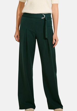 BELTED WIDE LEG - Trousers - bottle green