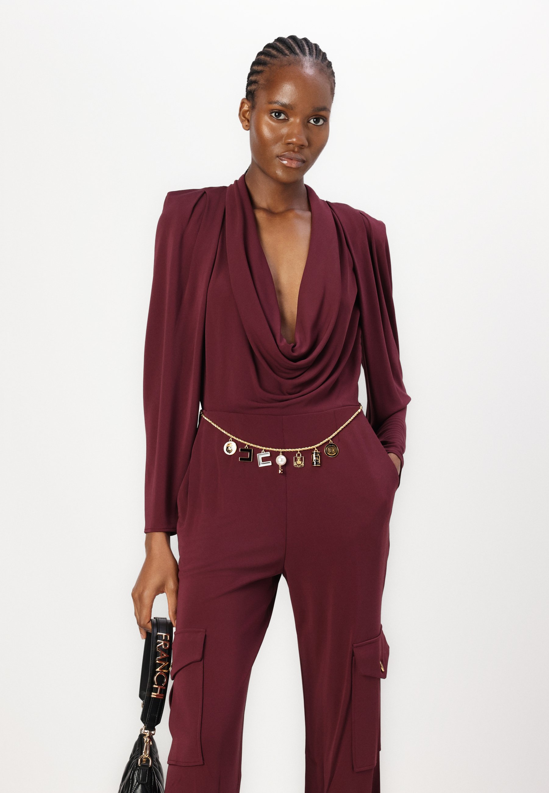 オールインワン・サロペット ELISABETTA FRANCHI Woman Jumpsuits Burgundy TU021 CG3 Women's jumpsuits outlet by Elisabetta Franchi: buy online