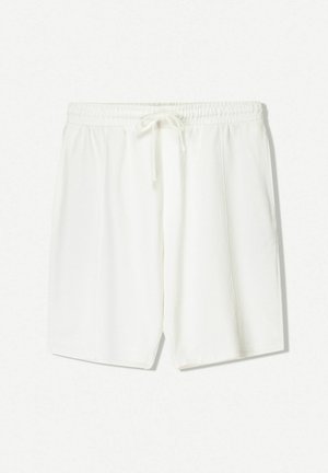 Bershka TEXTURED - BERMUDA - Jogginghose - white