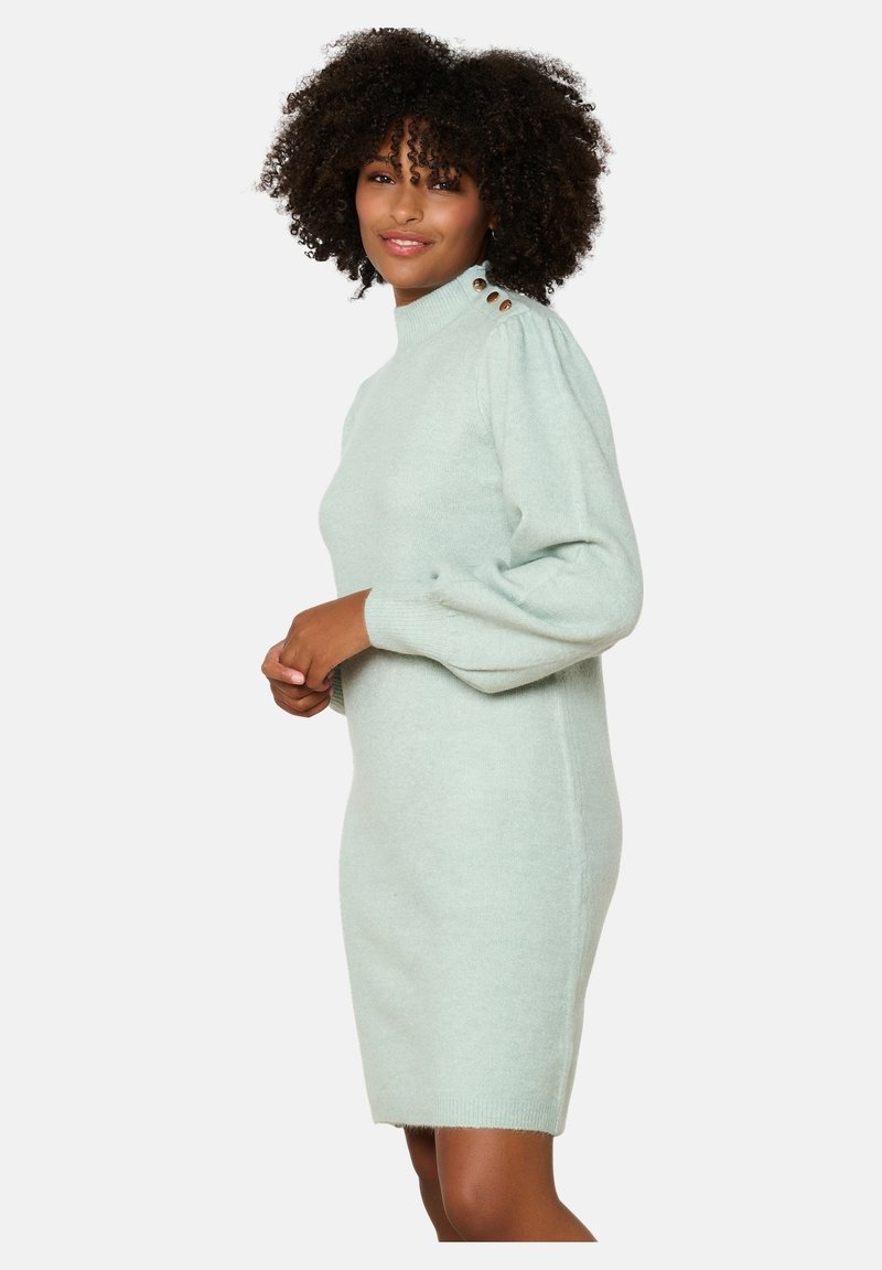 olive green plus size bridesmaid dresses LONG SLEEVE SHORT KNIT DRESS – Avenue On 3 main image 1