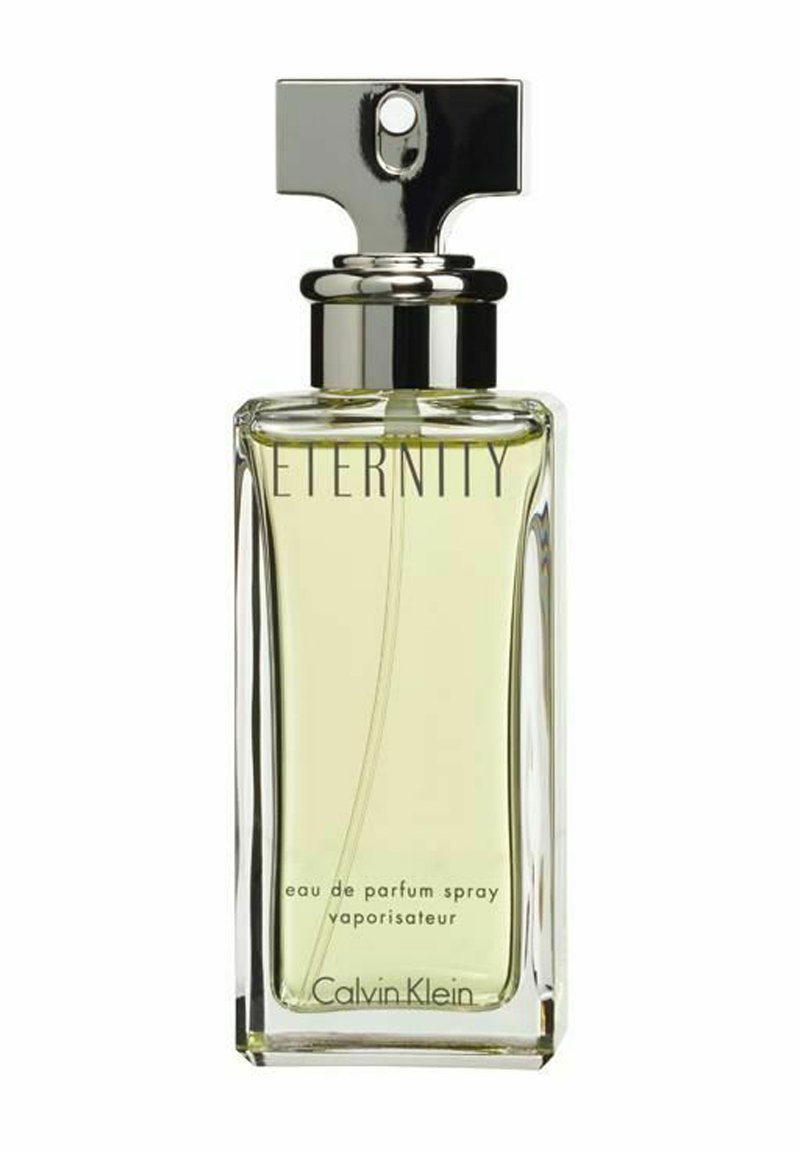 Calvin Klein Eternity -tuoksupullossa on suorakulmainen lasimuotoilu, jossa on hopeinen kansi. Neste on vaaleankeltainen ja se tuo esiin tyylikkään, modernin estetiikan.