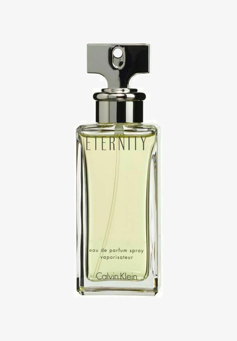 Calvin Klein Eternity -tuoksupullossa on suorakulmainen lasimuotoilu, jossa on hopeinen kansi. Neste on vaaleankeltainen ja se tuo esiin tyylikkään, modernin estetiikan.