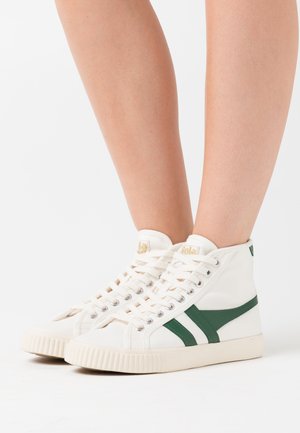 TENNIS MARK COX - Sneakersy wysokie - offwhite/dark green