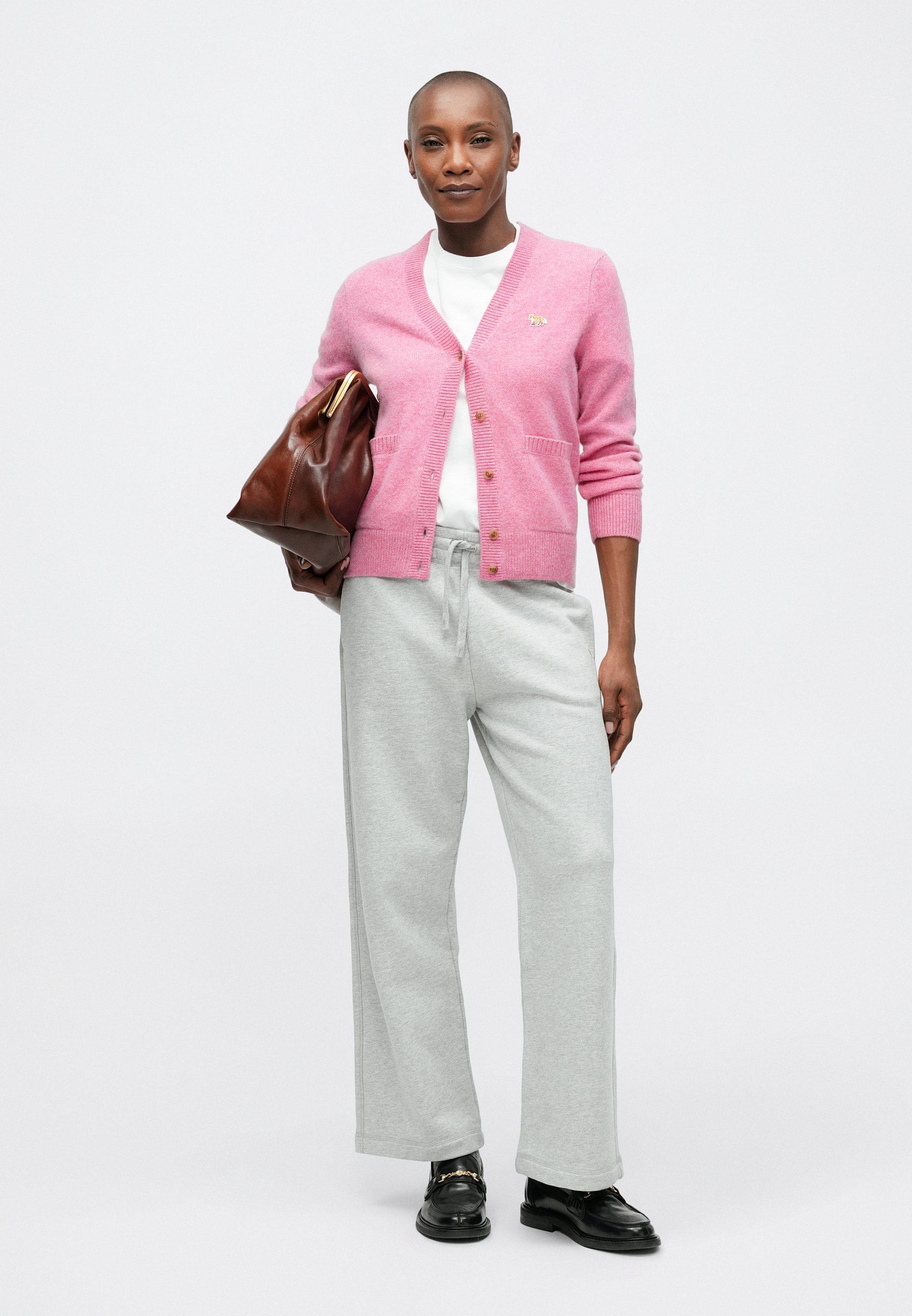Maison Kitsuné BABY FOX BOXY CARDIGAN - Cardigan - pale rose/light