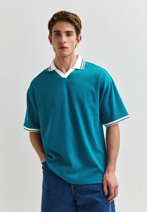 Next, REGULAR FIT - TIPPED TROPHY NECK POLO SHIRT  . - Polo - teal blue