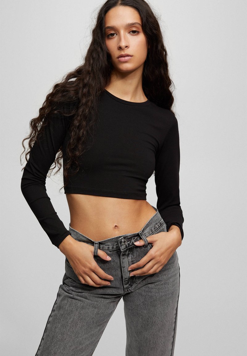 PULL&BEAR Long sleeved top mottled black Zalando.ie