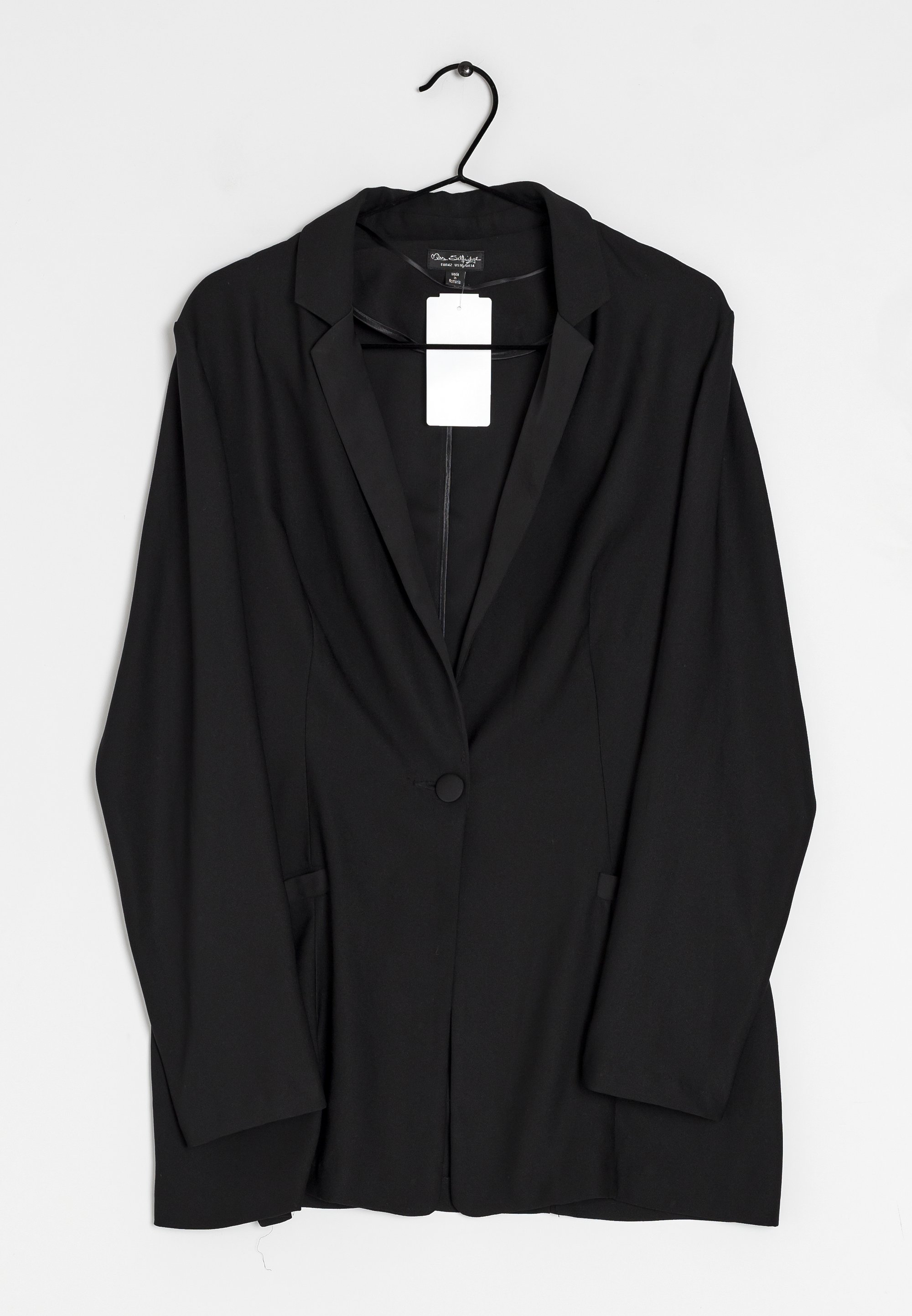 Miss Selfridge Short coat black (Pre-owned) Zalando