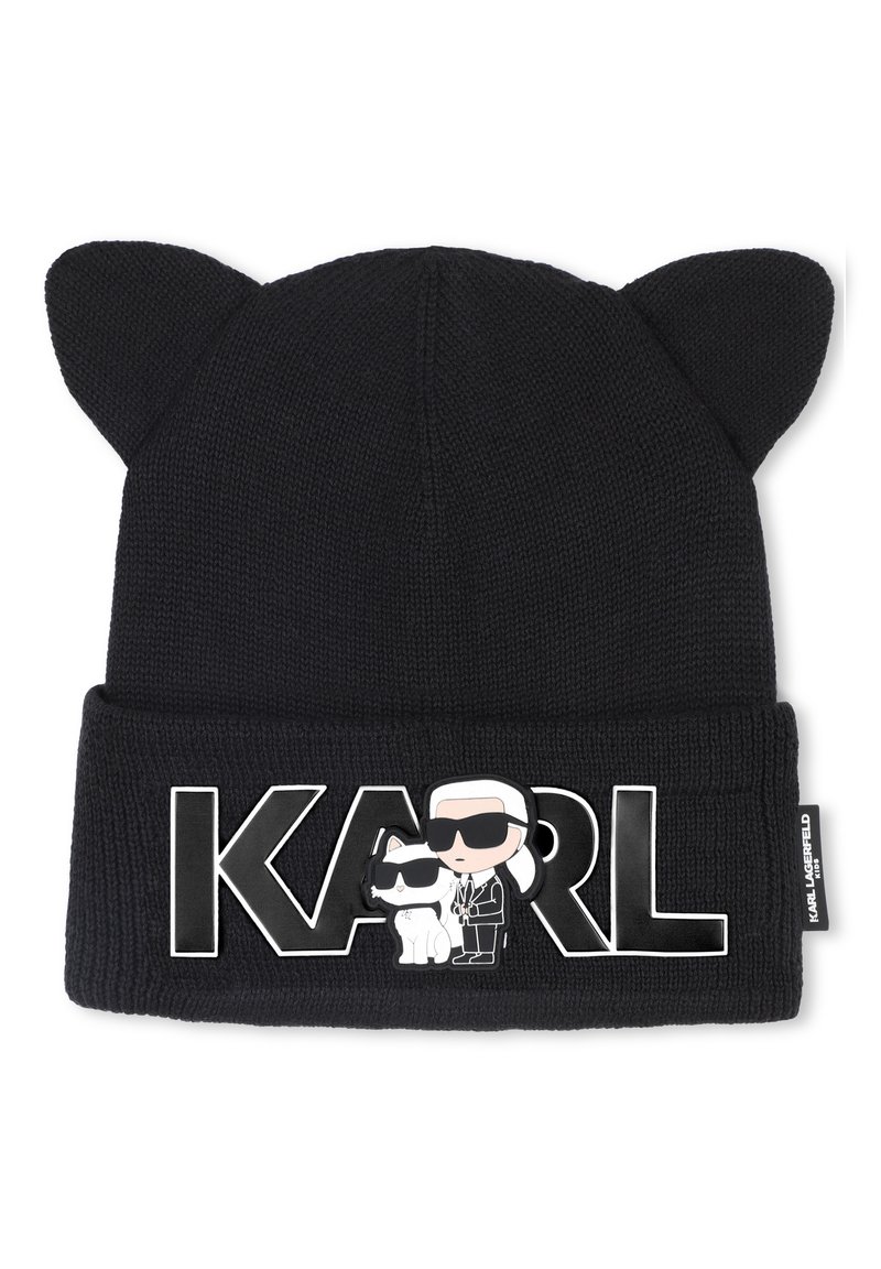 KARL LAGERFELD KIDS Pletena kapa - black
