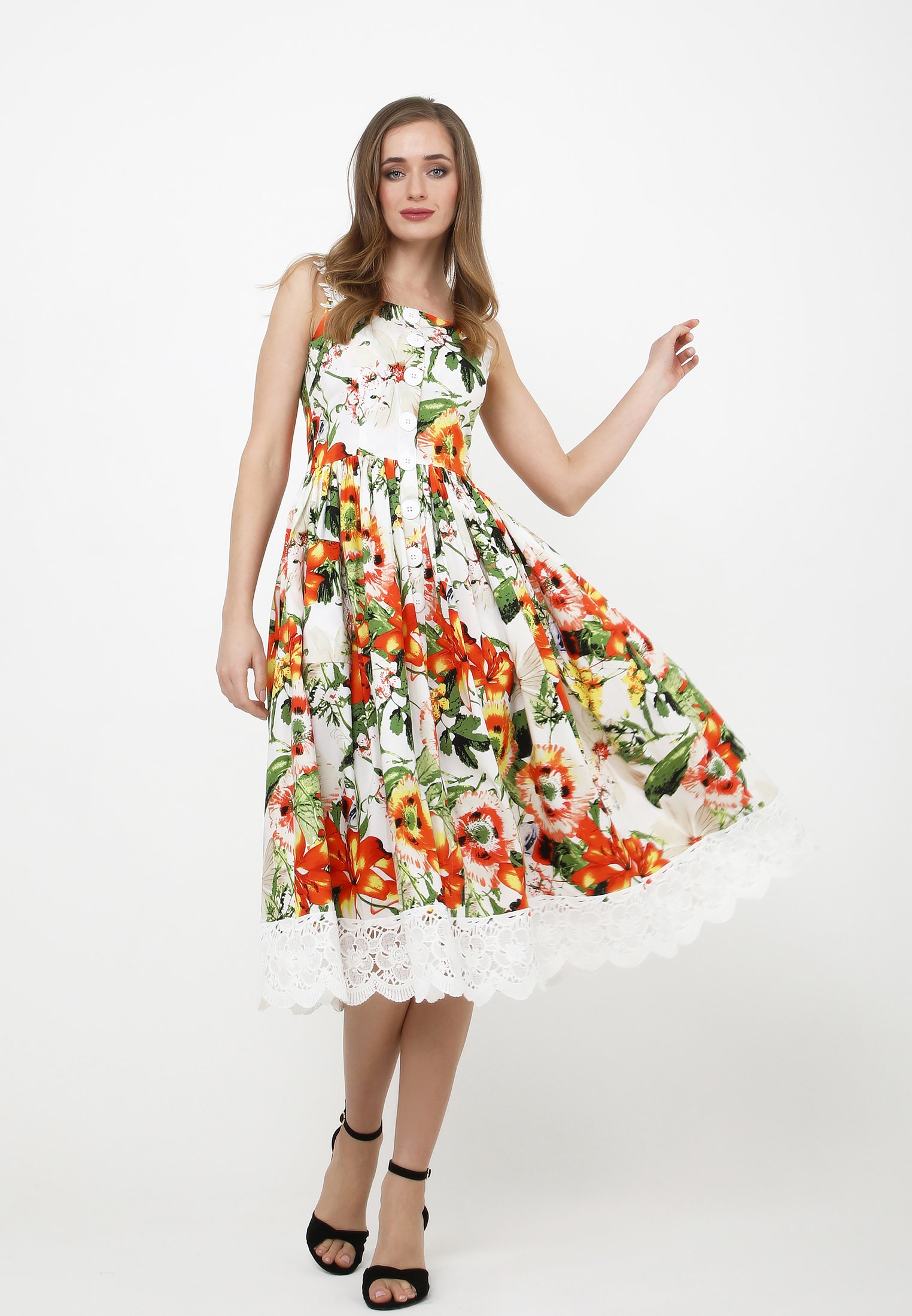 orange race day dress
