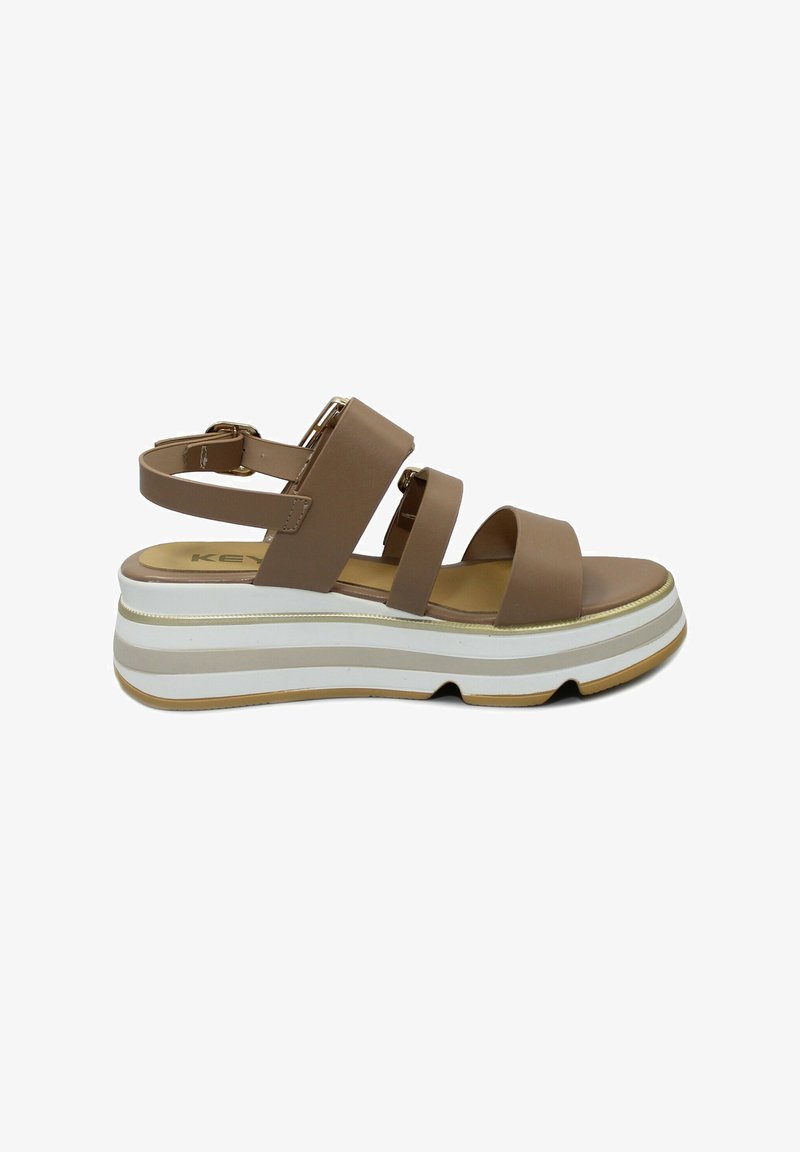 Keys CINTURINO FIBBIE - Sandali con plateau - cammello