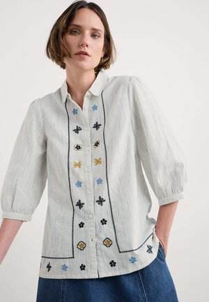 HOPE COTTAGE EMBROIDERED - Cămașă - navy simplicity stripe chalk maritime