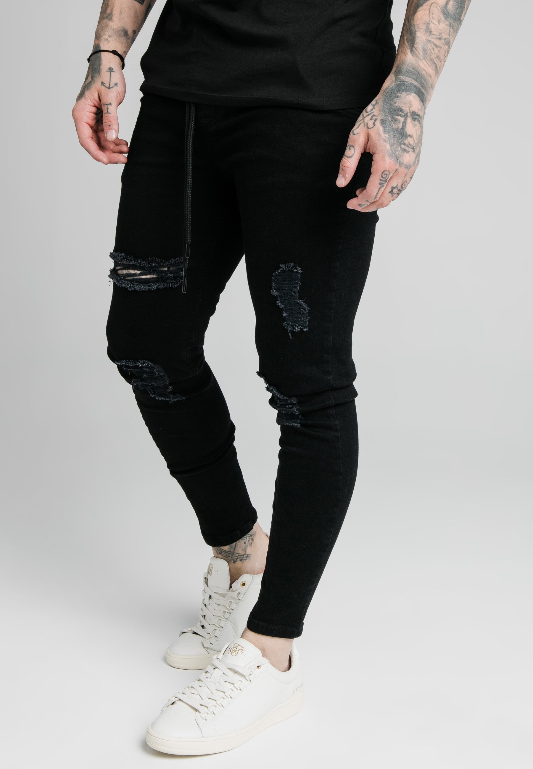 SIKSILK Vaqueros pitillo - black/negro - Zalando.es