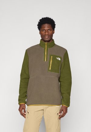 YUMIORI 1/4 ZIP - Suéter de forro polar - new taupe green/woodland green/deep dijon