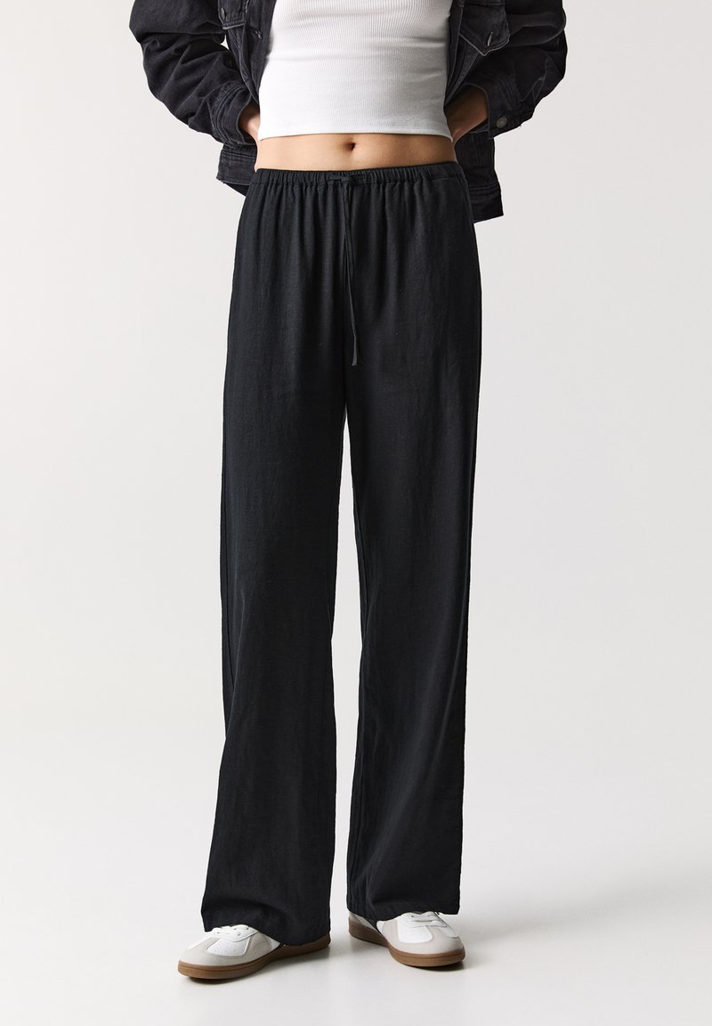 DESIGN - Pantalon de jogging d'ensemble évasé en maille interlock - Noir
