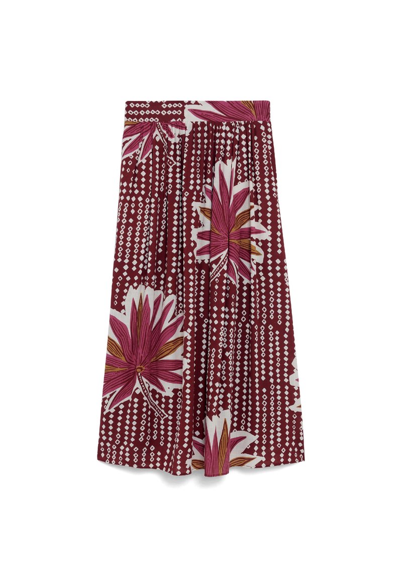 Jupe Caroll Taille 42 - Style Crayon Liberty Rose Bordeaux - Neige Avec Étiquettes - Valeur 85€