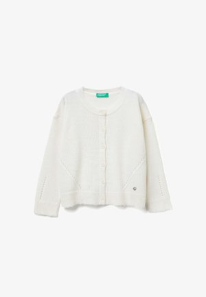United Colors of Benetton, WITH PERFORATED DETAILING - Cardigan - white