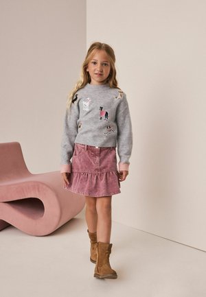 Next, REGULAR FIT - FRILL HEM SKIRT - A-line skirt - pink cord