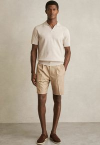 Reiss REGULAR FIT - TYNE OPEN COLLAR - Polosärk - oatmeal melange