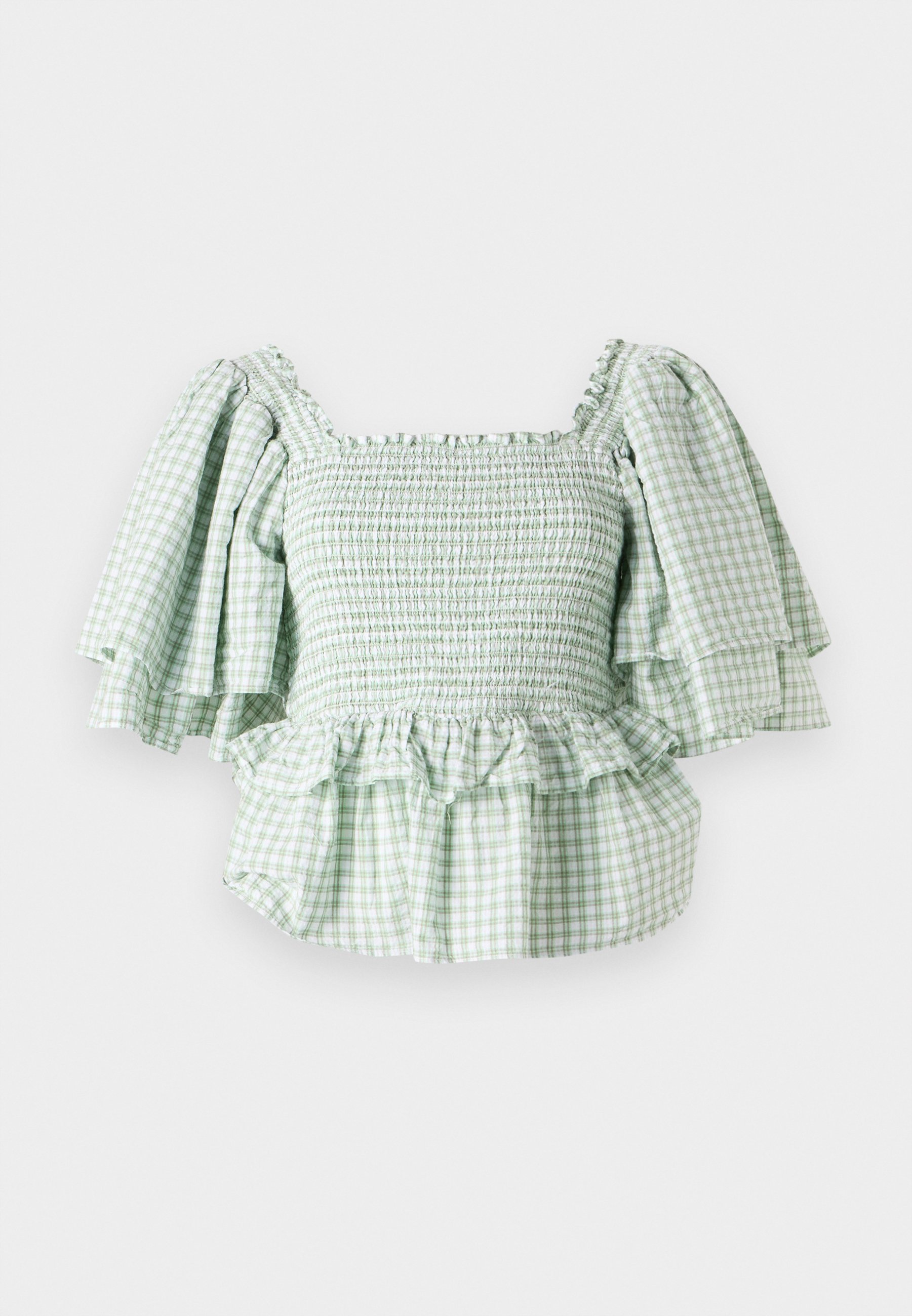 YAS YASSEFERA SMOCK - Blus - quiet green/grön - Zalando.se