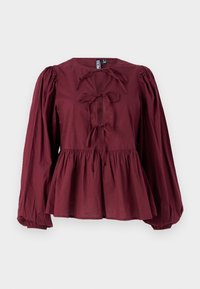 PCJOLLY O-NECK TIE - Blouse - tawny port