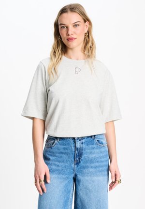 POM Amsterdam, TSHIRT - TARA POM GREY MELANGE - T-shirt basic - grey
