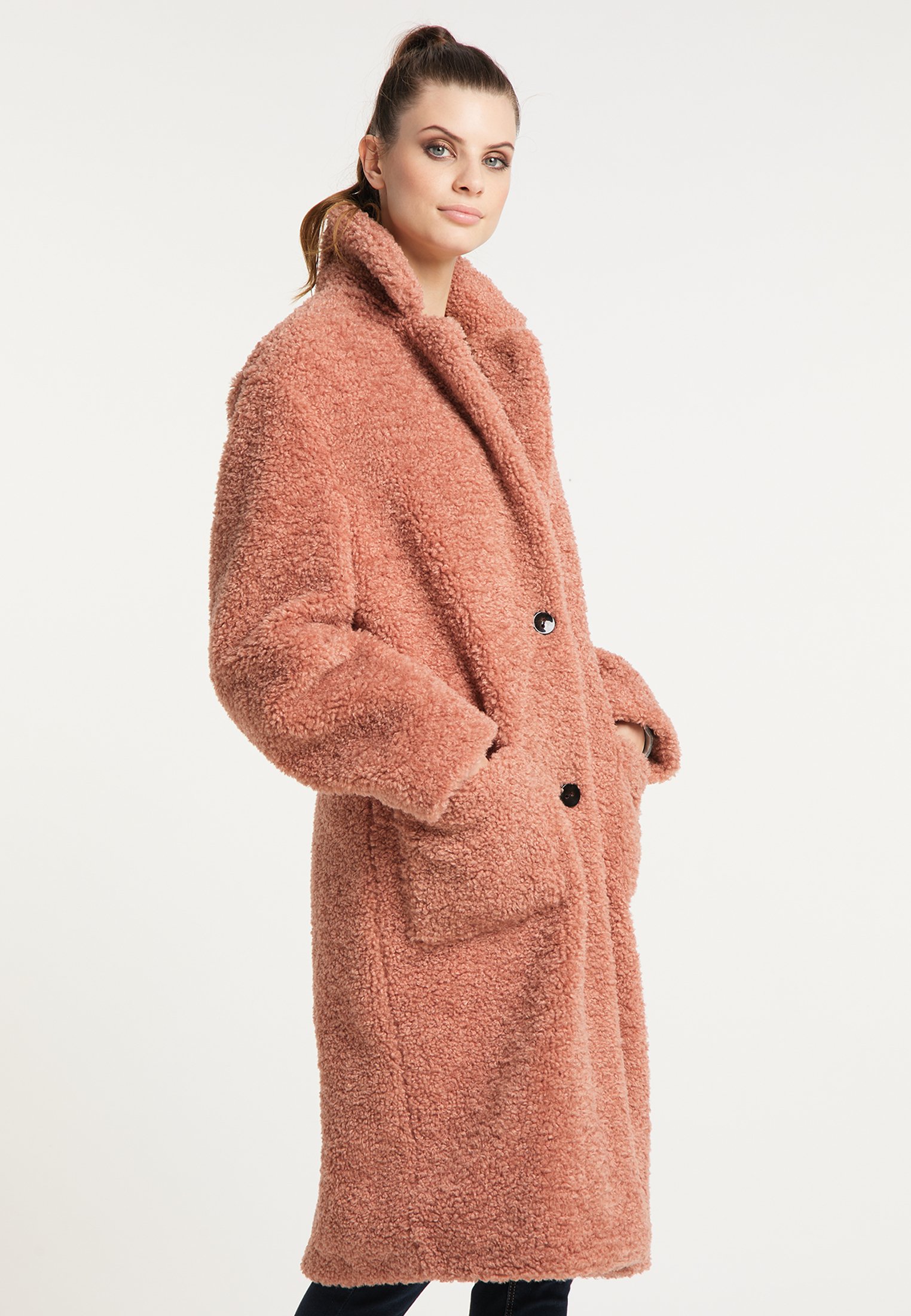 Frieda Freddies Fake Fur Mantel Darcy In Regularer Passform Winter Coat Desert Rose Pink Zalando De
