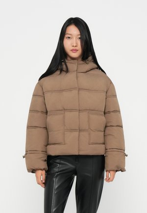NEW DAISY CROP LOGO PUFFER - Χειμωνιάτικο μπουφάν - washed taupe