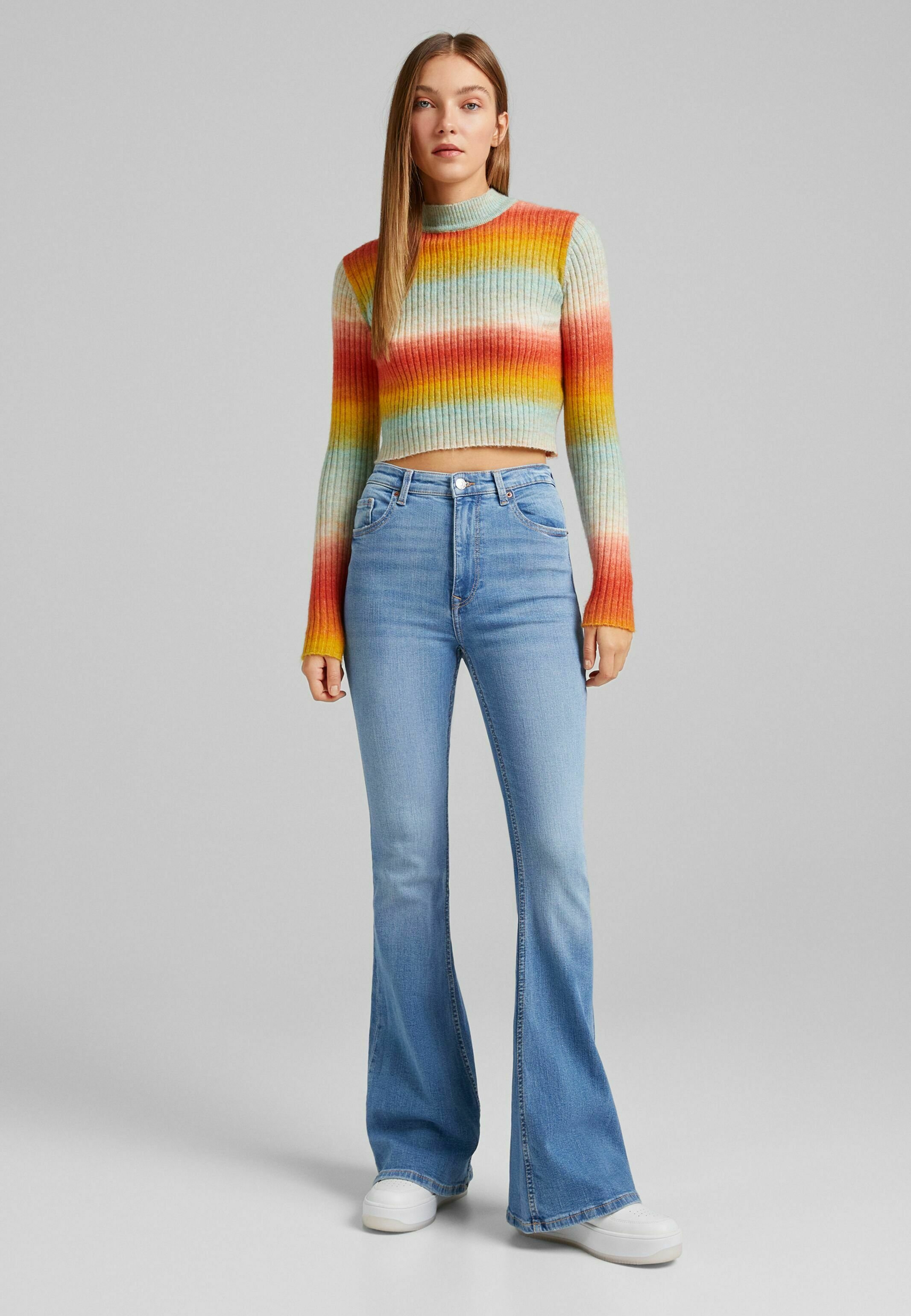Bershka Jeans a zampa - blue denim/blu denim - Zalando.it